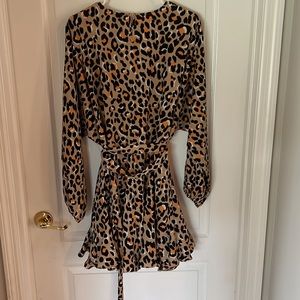 Apricot/Black/Brown leopard print dress